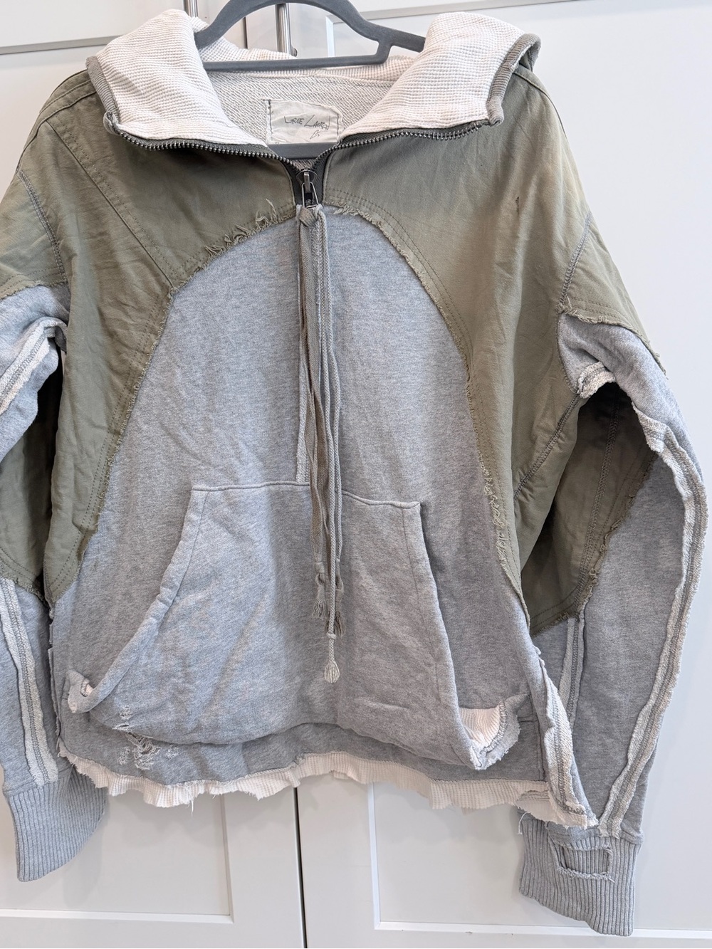 Greg Lauren Military Patchwork Distressed Reconstructed Hoodie Sz 3/ Large